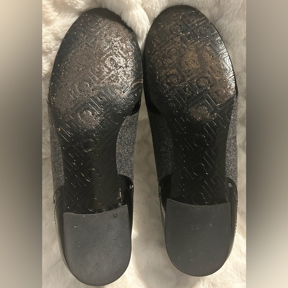 Liz Claiborne Bianca gray tweed Black slip on ballet Flats women’s size 8.5 M - Picture 10 of 11